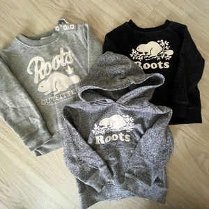 Kids roots lot of sweatshirts 3/4T